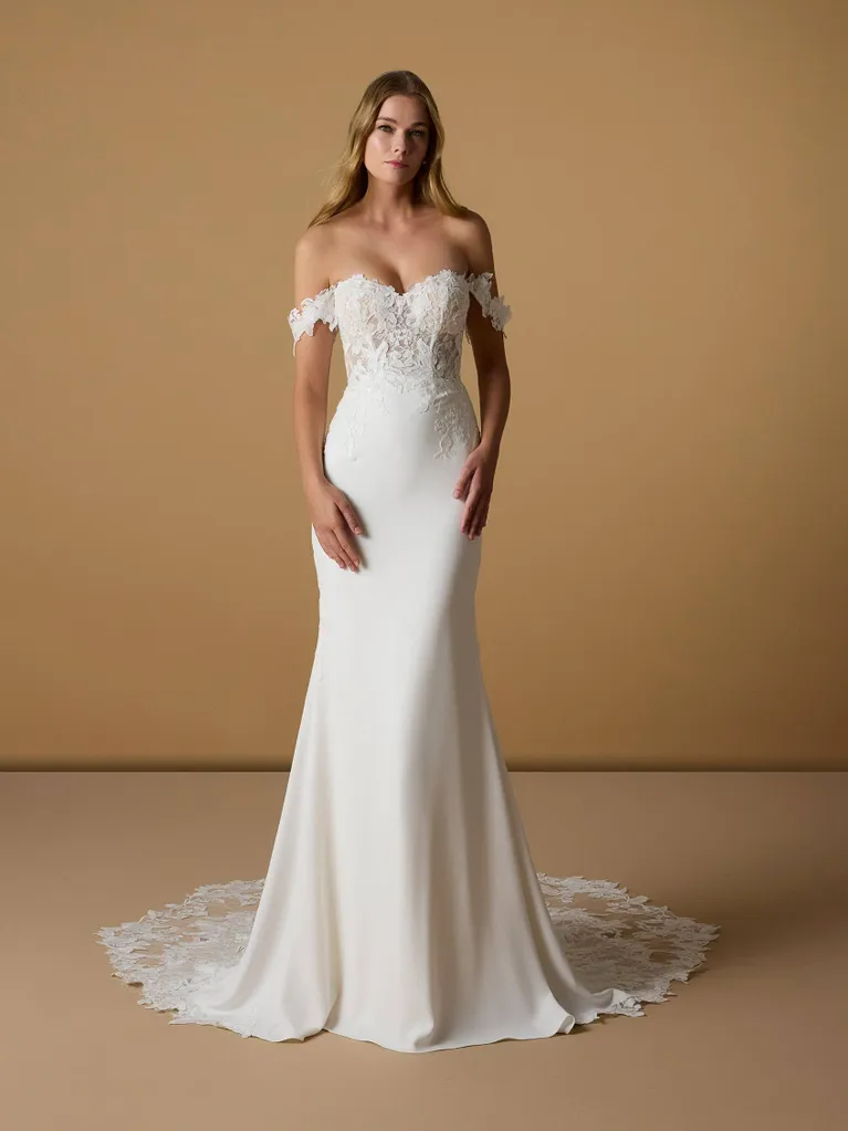 Abito da sposa a sirena in crêpe- Nicole Milano - Jole