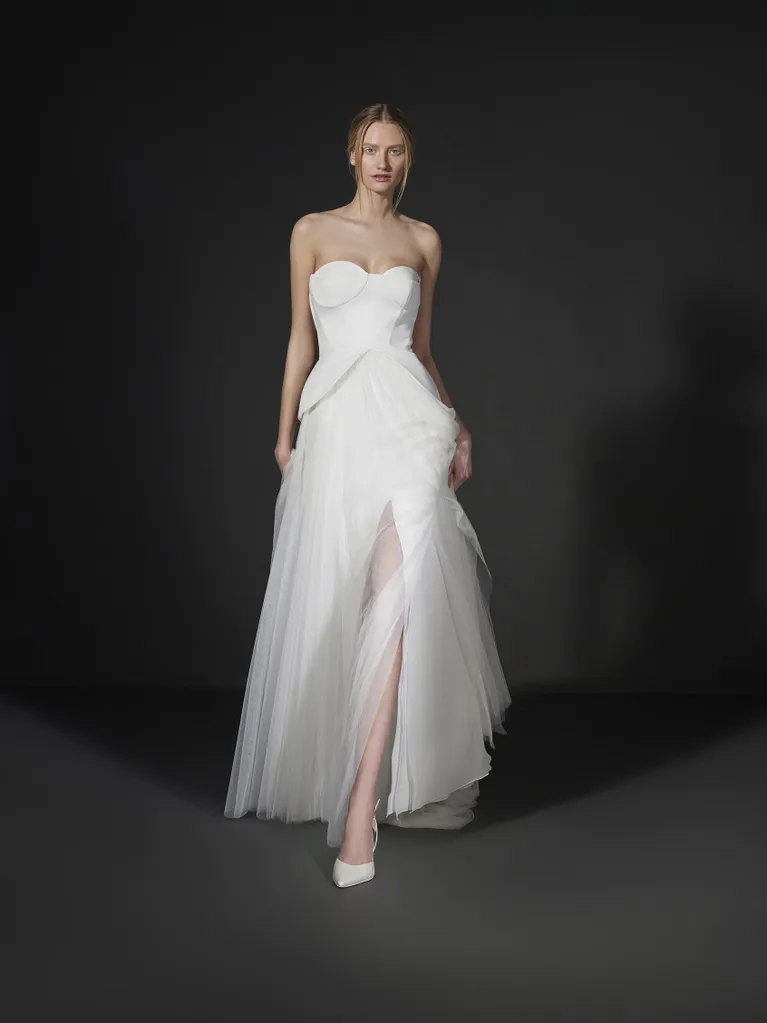 Abito da sposa di taglio A in raso Vera Wang yvane