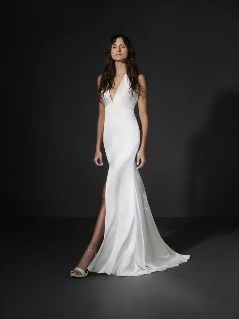 Abito da sposa sirena Vera Wang con colletto halter in raso di seta - maeva